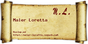 Maler Loretta névjegykártya